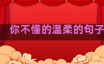 你不懂的温柔的句子图片