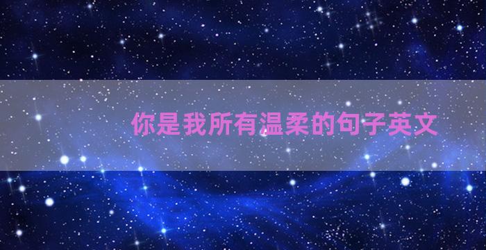 你是我所有温柔的句子英文