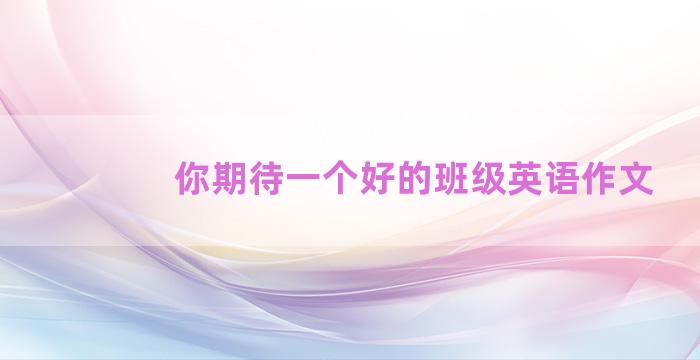 你期待一个好的班级英语作文