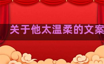 关于他太温柔的文案句子