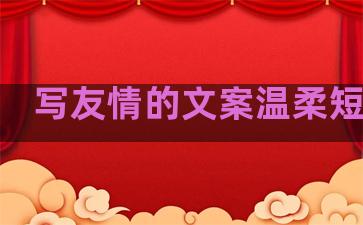 写友情的文案温柔短句子