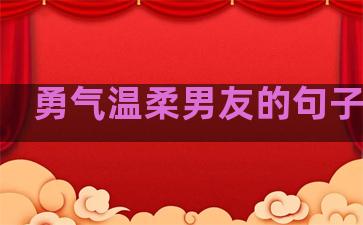 勇气温柔男友的句子简短