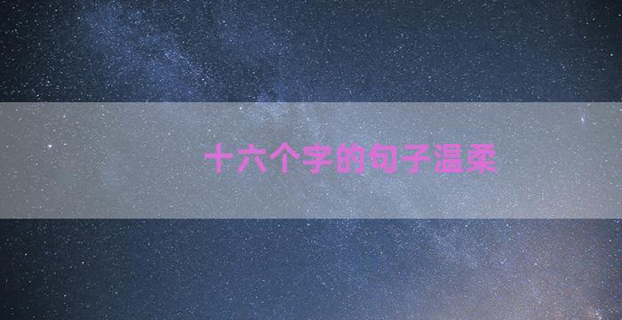 十六个字的句子温柔
