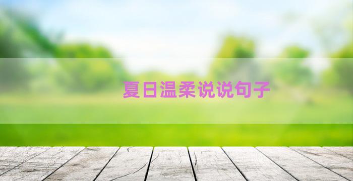 夏日温柔说说句子