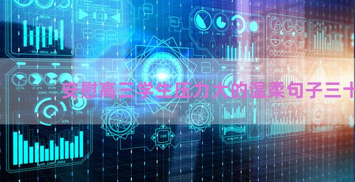 安慰高三学生压力大的温柔句子三十条