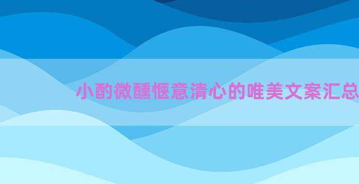 小酌微醺惬意清心的唯美文案汇总
