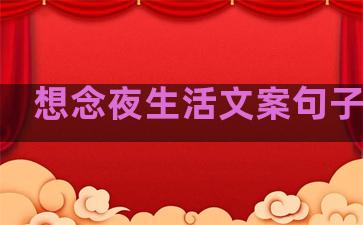 想念夜生活文案句子伤感