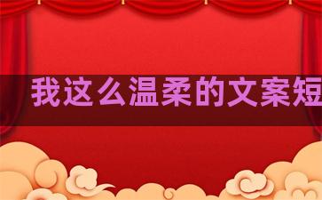 我这么温柔的文案短句子