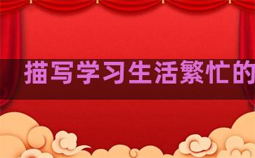 描写学习生活繁忙的句子