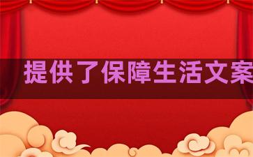 提供了保障生活文案句子