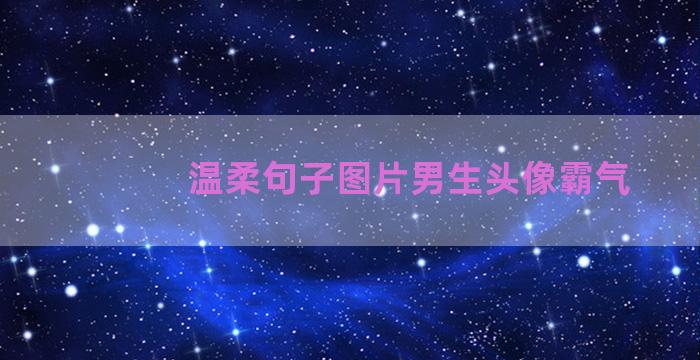 温柔句子图片男生头像霸气