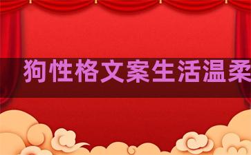 狗性格文案生活温柔句子
