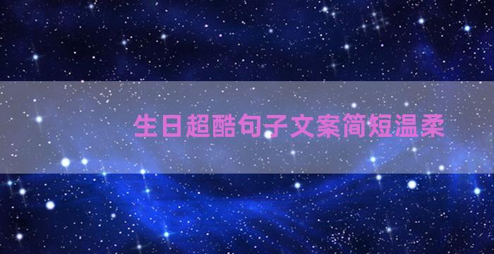 生日超酷句子文案简短温柔