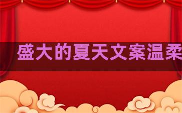 盛大的夏天文案温柔句子